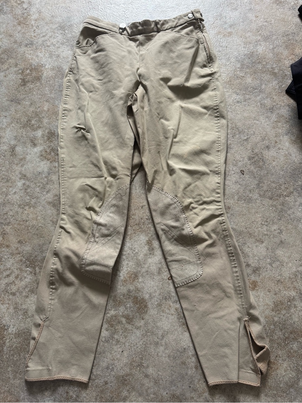 Pikeur equestrian side zip beige knee patch breeches size 30L